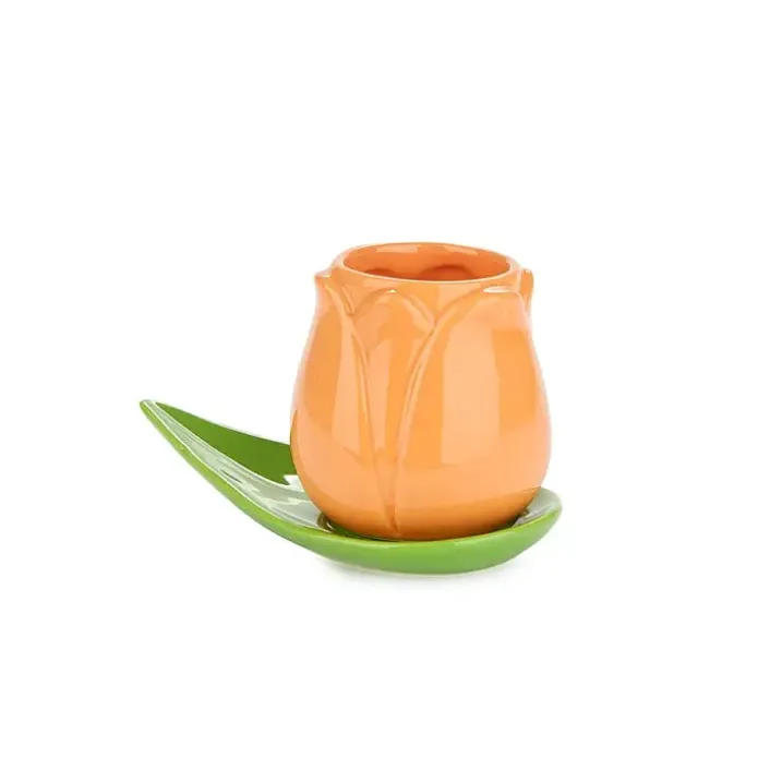Set tazas café con forma de tulipán