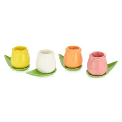 Set tazas café con forma de tulipán