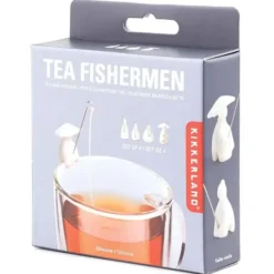 Soportes para bolsitas de té con forma de pescadores chinos