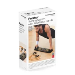Tabla de flexiones push-up con bandas de resistencia