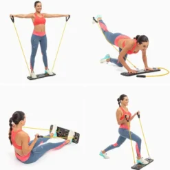 Tabla de flexiones push-up con bandas de resistencia