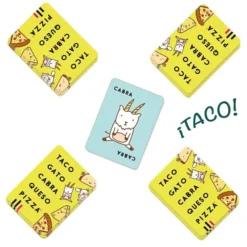 Taco Gato Cabra Queso Pizza, juego de cartas
