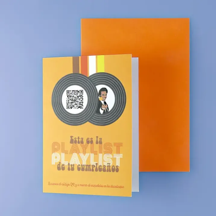 Tarjetas de cumpleaños con playlist Te quedaste en...