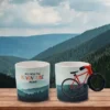 Taza con bicicleta en 3D