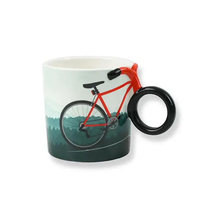 Taza con bicicleta en 3D