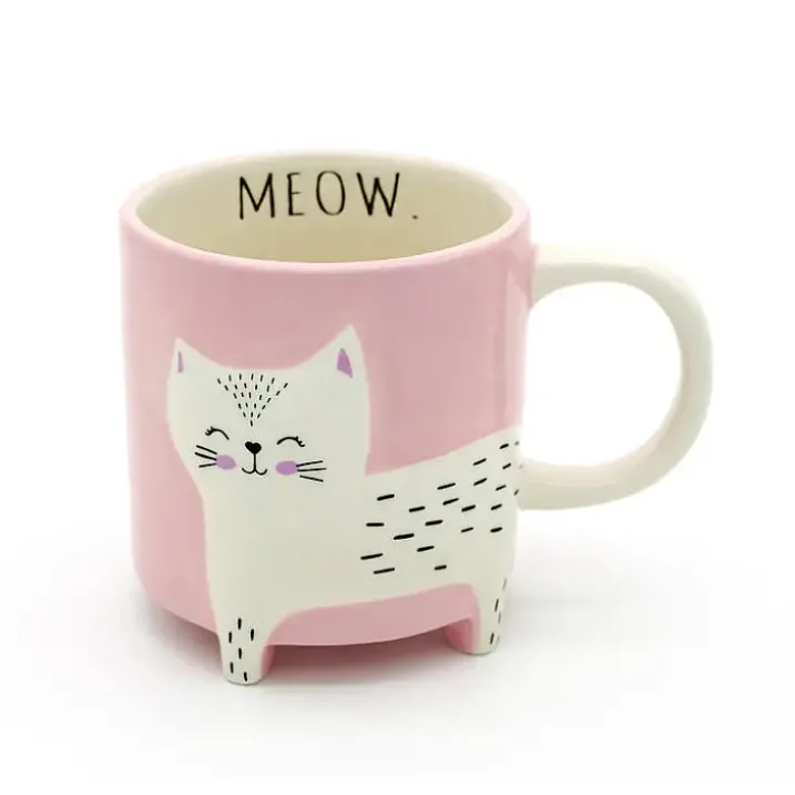 Taza con gato en relieve