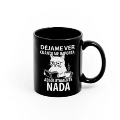 Taza con gato pasota: Déjame ver cuánto me importa