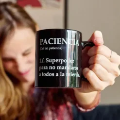 Taza con mensaje Definición de paciencia