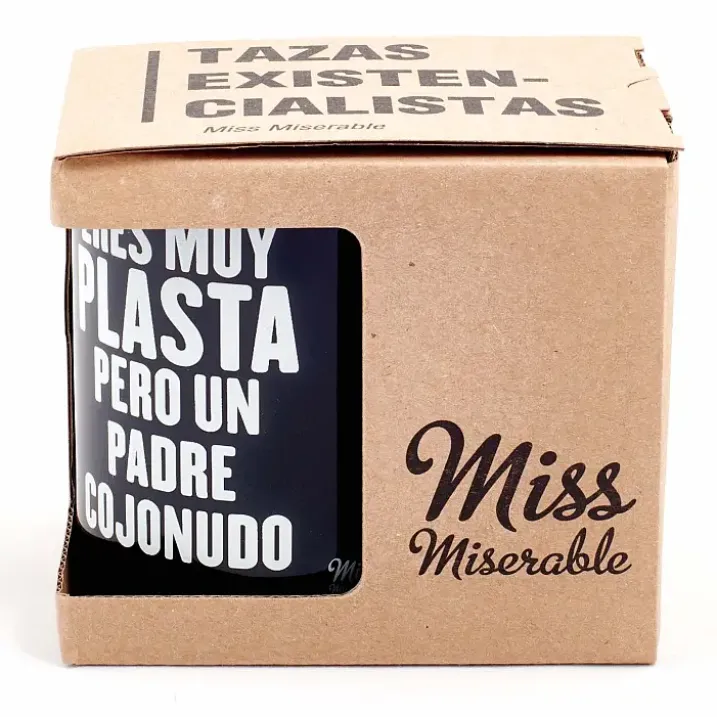 Taza con mensaje Eres muy plasta, pero un padre cojonudo