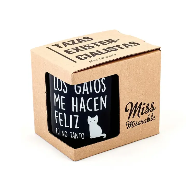 Taza con mensaje Los gatos me hacen feliz tú no tanto