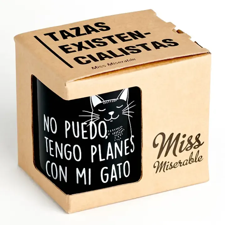 Taza con mensaje No puedo tengo planes con mi gato