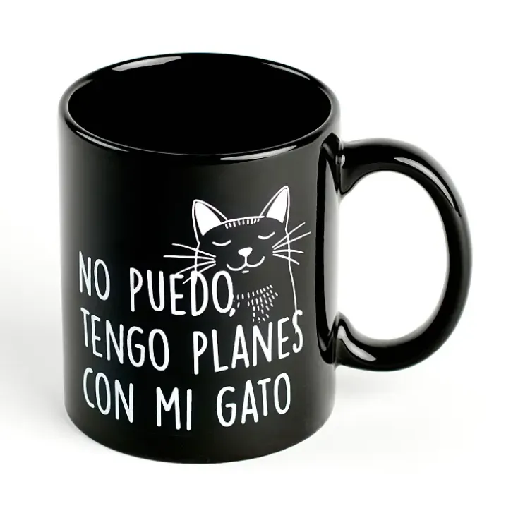 Taza con mensaje No puedo tengo planes con mi gato