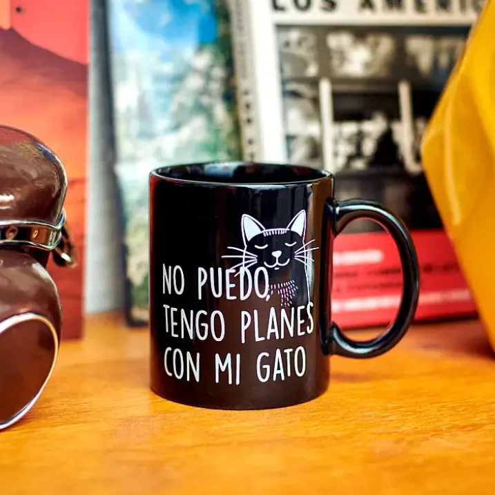 Taza con mensaje No puedo tengo planes con mi gato