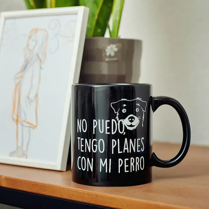 Taza con mensaje No puedo tengo planes con mi perro