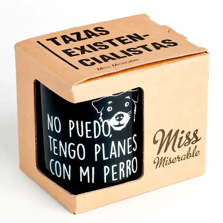 Taza con mensaje No puedo tengo planes con mi perro