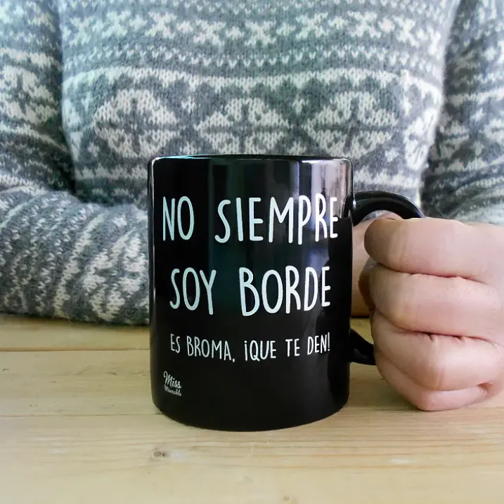 Taza con mensaje para bordes