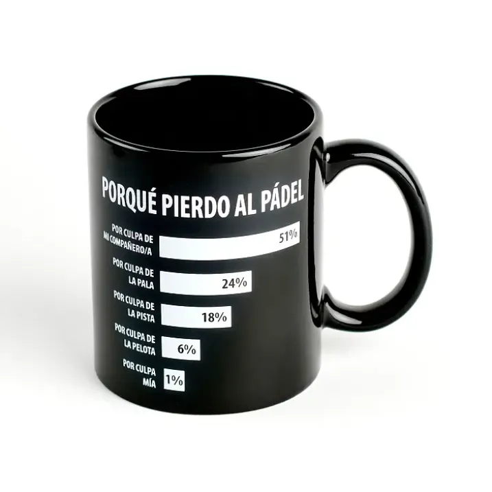 Taza con mensaje Porqué pierdo al pádel
