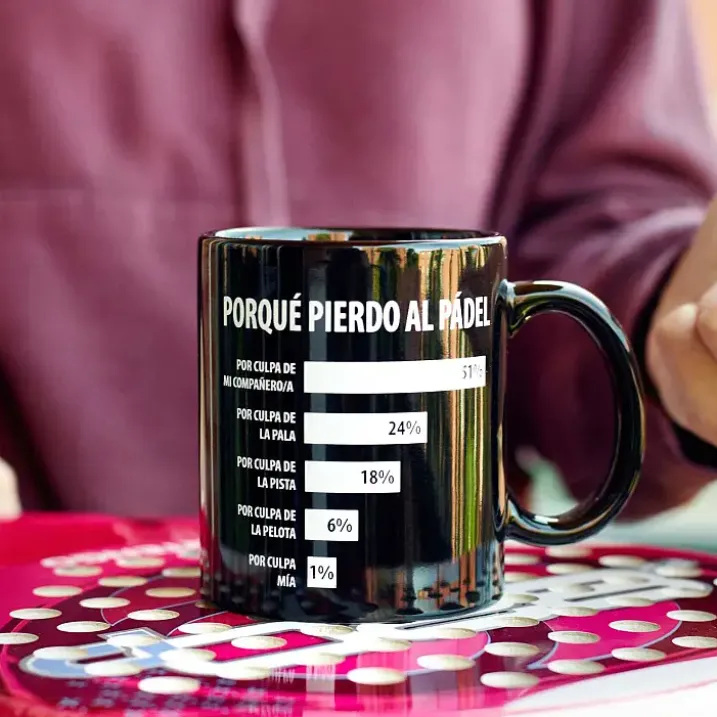 Taza con mensaje Porqué pierdo al pádel
