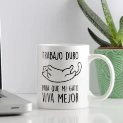 Taza con mensaje Trabajo duro...