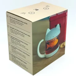 Taza de té en forma de gatito con pez infusor