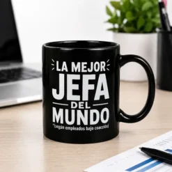 Taza para jefa con mensaje La mejor jefa del mundo