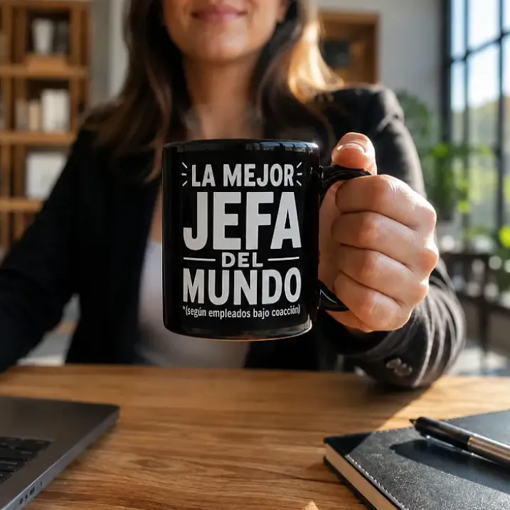 Taza para jefa con mensaje La mejor jefa del mundo
