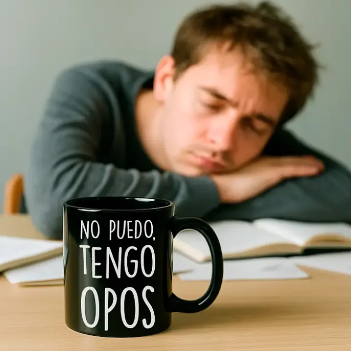 Taza para opositores No puedo, tengo opos