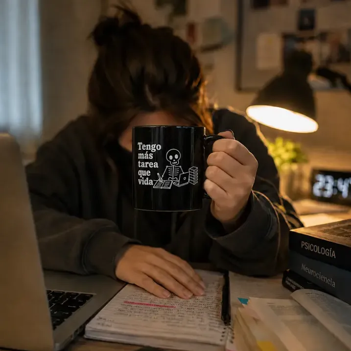 Taza Tengo más tarea que vida