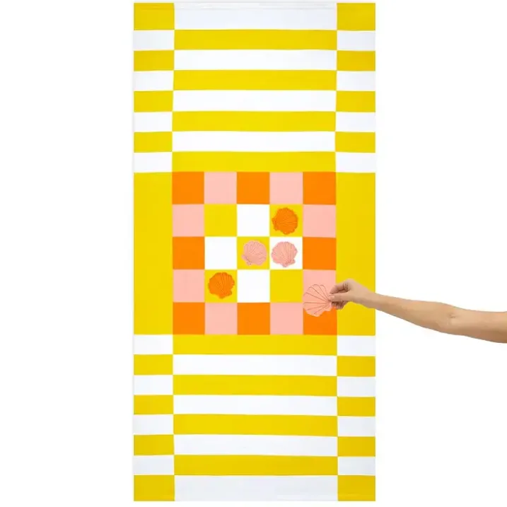 Toalla de playa original de juego Tic-Tac-Toe