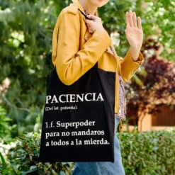 Tote bag con definición de paciencia