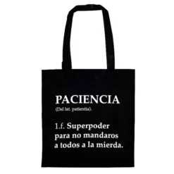 Tote bag con definición de paciencia