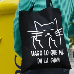 Tote bag con gato macarra