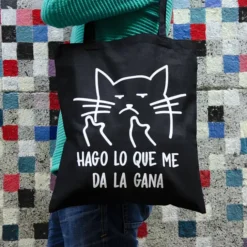 Tote bag con gato macarra