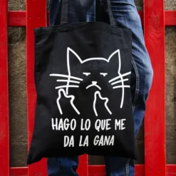 Tote bag con gato macarra