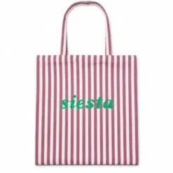 Tote bag de rayas con mensaje Siesta
