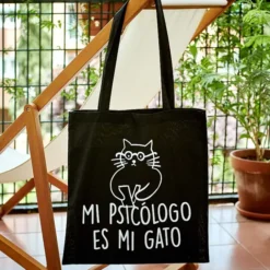 Tote bag Mi psicólogo es mi gato