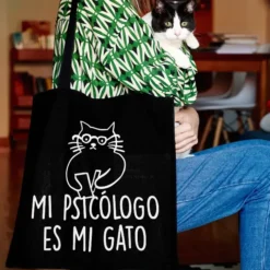Tote bag Mi psicólogo es mi gato
