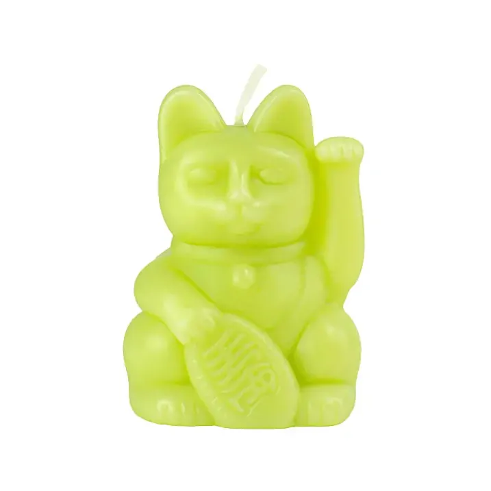 Vela en forma de gato de la suerte