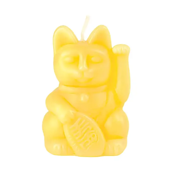 Vela en forma de gato de la suerte