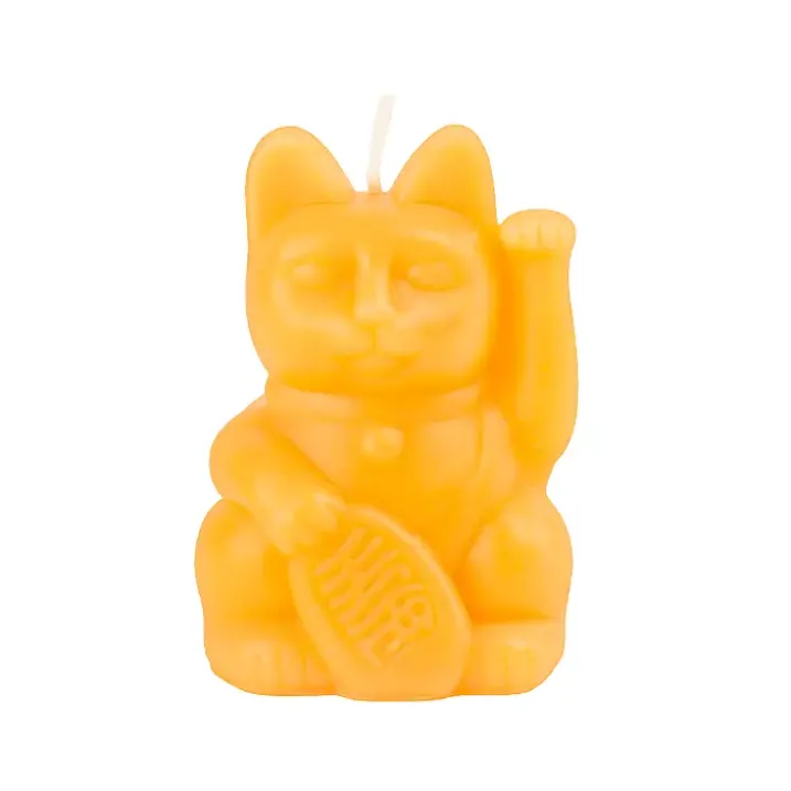 Vela en forma de gato de la suerte