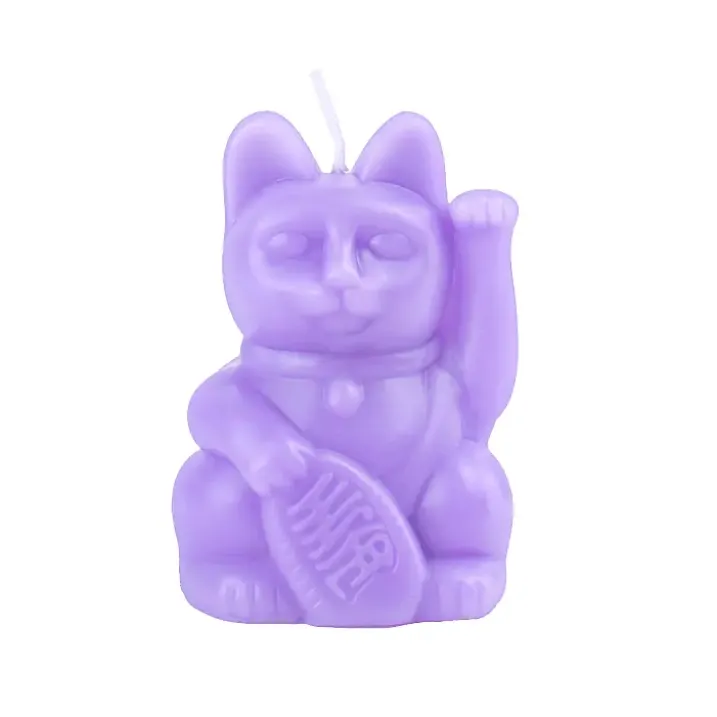 Vela en forma de gato de la suerte